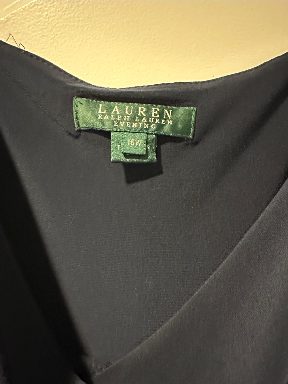 Ralph Lauren Navy Sleeveless Draped Maxi Gown with Brooch - Picture 3 of 7
